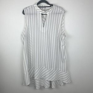 Chico's Tunic Size 3 Sleeveless Chocker neck line Ruffle at bottom